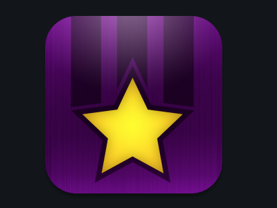 iPhone app icon, final v? app black bookmarks hero icon iphone metal purple star stripes