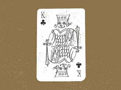 Frumpy King of Clubs gambling illustration playing card royalty texture