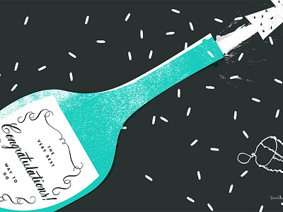 Champagne Pop! bottle celebration champagne fancy illustration pop script
