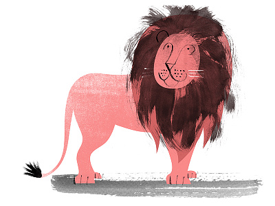 Pinky the Lion illustration lion pink texture