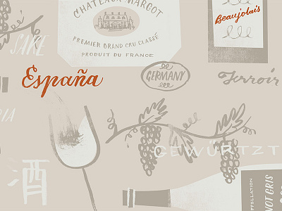 Wine Background 2 chardonnay france germany illustration lettering port spain typography vintage wine