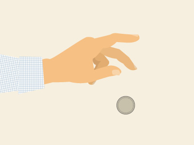 Frame from an upcoming animation coin drop elegant gingham hand muted simple