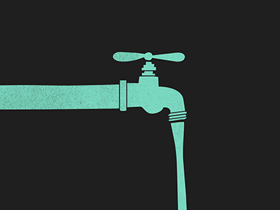 Alternate faucet animation faucet grainy illustration letterpressy tap watwer