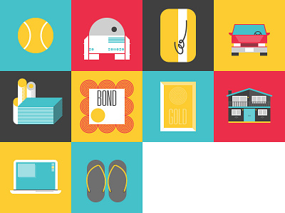 Unshuffled (incomplete) animation bright grid icons illustration