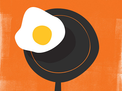 Flip egg frying pan illustration shadow sunny side up texture