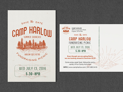 Camp Harlow Retro Postcard