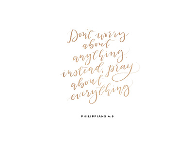 Calligraphy Quote; Phil.4:6