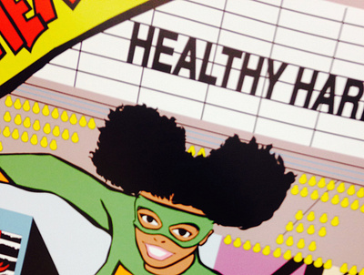 Close Up, The Healthy Harlem Initiative. comic art design harlem illustration poster design