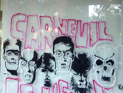 Second Layout, Carnevil. carnevil closeup halloween halloween design horror art mural typography