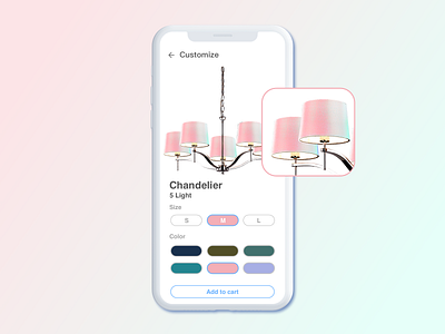Daily UI 033 -Customize Product chandelier color colorful customize customize product daily 100 challenge daily ui dailyui design designui lamp pink ui