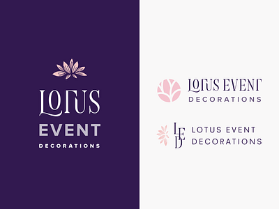 Lotus Event Decorations Logo Concepts brand identity branding design flower identity illustration logo logotype simple