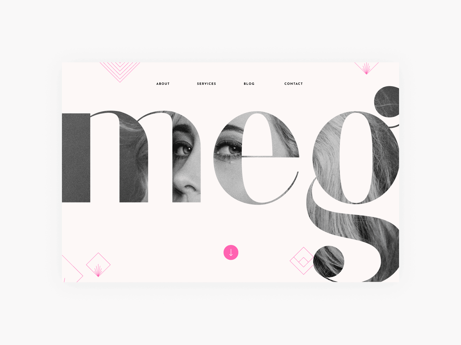 Hero Concept animation clean design minimal motion pink simple type typography ui web web design