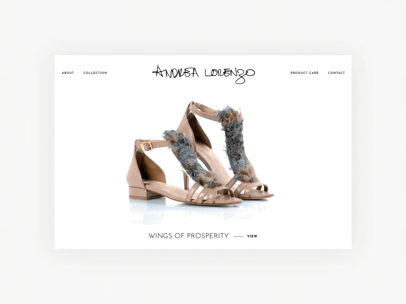 Andrea Lorenzo animation clean design fashion minimal shoes simple ui web web design website