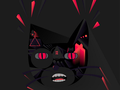 Luck Black Cat animal cat illustration vector