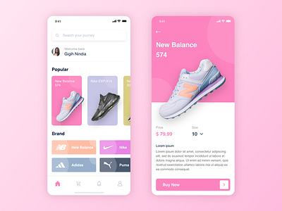 Mobile App - Shoes Store app branding clean design mobile shoes shop simple ui