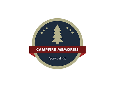 Campfire Memories branding camping illustration logo survival kit