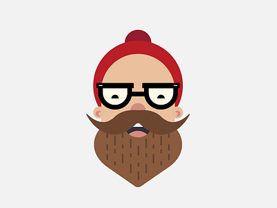 Hipster Winter beard character hipster illustration winter