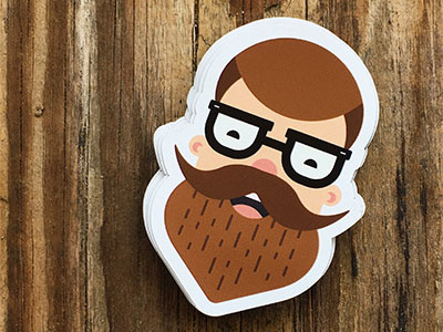 Hipster Magnet beard glasses hipster illustration magnet vector