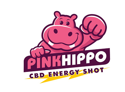 PinkHippo Energy branding cbd identity logo design packaging design