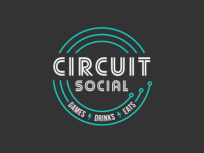 Circuit Social Logo arcade arcade bar bar beer branding circuit social flat neon neon sign