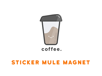 Coffee Magnet coffee coffee cup illustration magnet orange sticker mule