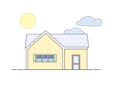 Small Town House builtbyluke clouds home house illustration made in sketch real estate sun vector window windows yellow
