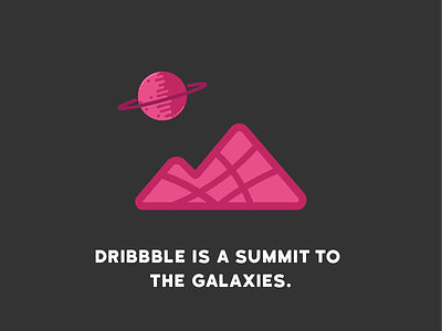Illustration | Dribbble is a summit to the Galaxies builtbyluke dribbble galaxy illustration mountain planet sticker stickermule summit