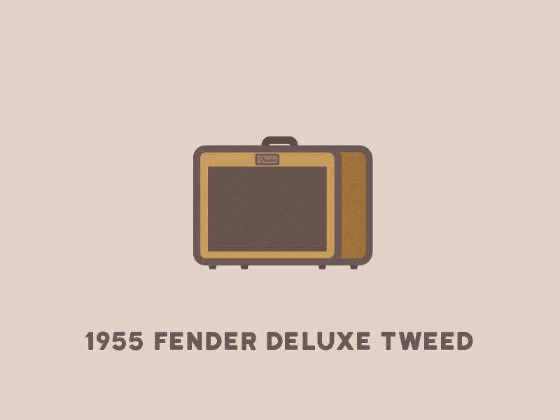 1955 Fender Deluxe Tweed this is: builtbyluke icon design 1955 flat guitar fender amp illustration