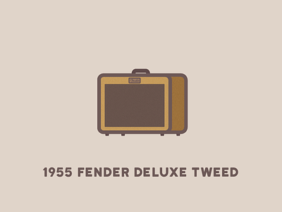1955 Fender Deluxe Tweed 1955 amp builtbyluke design fender flat guitar icon illustration this is: