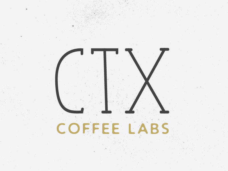 CTX Coffee Logo black and white stipple speckled vintage texture lab coffee illustration design builtbyluke