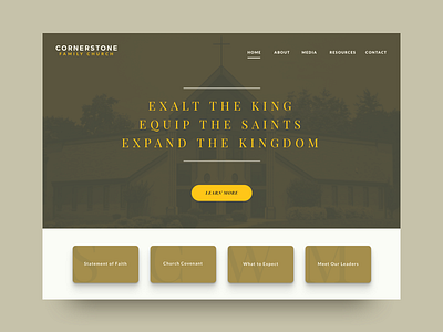 WIP for Church Website church clean experience inspiration modern religion shadows tan ui visual design website yellow