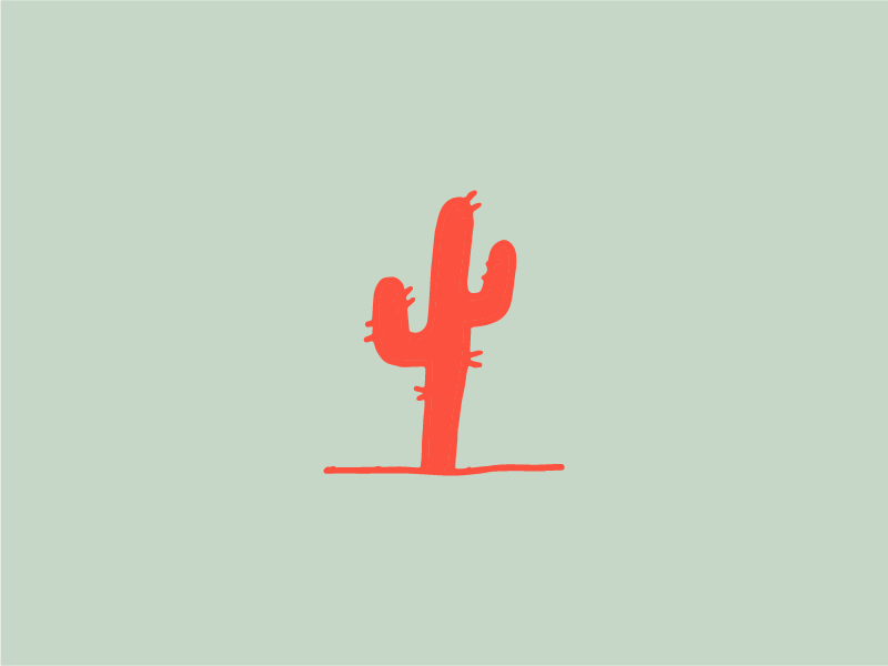 Look Mom! A red cactus! builtbyluke hand drawn illustration cactus