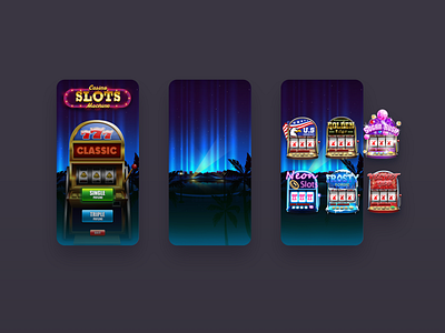 Slots Game Design android casino freelancer game gamedesign graphicsdesign ios mobilegames slot machine slots ui ux