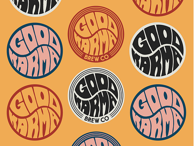Good Karma Brew Co badge beer brand identity branding graphic design hand drawn illustration logo procreate typography vintage