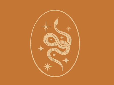 Cosmic Snake Badge badge brand identity branding graphic design illustration logo print procreate snake texture vintage