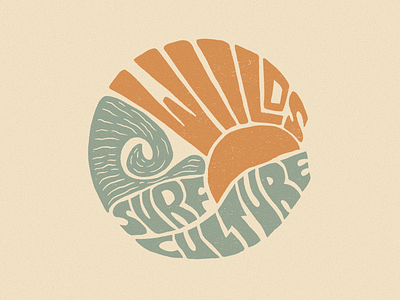 Wiilds Surf Culture badge brand identity branding graphic design illustration logo procreate retro typography vintage