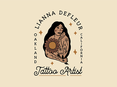Lianna Defleur Tattoo Artist badge brand identity branding graphic design hand drawn illustration logo retro tattoo typography vintage
