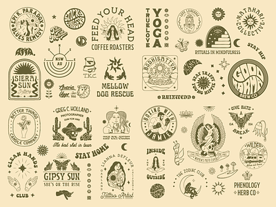 2020 Round Up badge brand identity branding graphic design hand drawn illustration logo retro typography vintage
