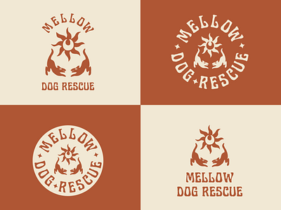 Mellow Dog Rescue Rebrand apparel badge brand identity branding graphic design illustration logo retro typography vintage