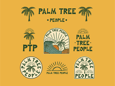 Brand identity for Palm Tree People apparel badge brand identity branding design graphic design hand drawn illustration logo print