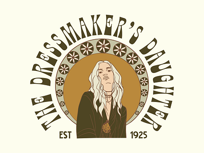 The Dressmaker’s Daughter Branding, Print and Apparel Design apparel badge branding graphic design hand drawn illustration logo retro typography vintage