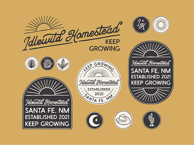 Branding for Idlewild Homestead badge brand identity branding graphic design hand drawn illustration logo retro vintage