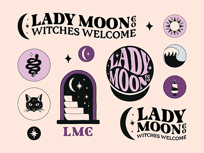 Brand Identity Design For Lady Moon Co. apparel badge brand identity branding graphic design hand drawn illustration logo logo design packaging typography vintage