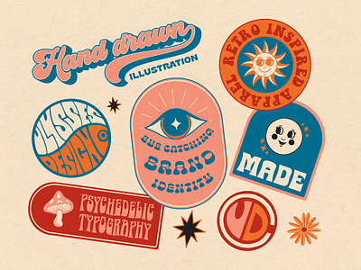 Animated Brand Identity agency animated gif animation badge brand branding character fun illustration kinetic typography logo motion graphics psychedelic rebrand retro sticker typography