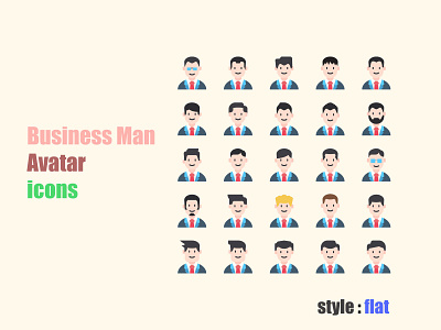 Business man Avatar icons design element icon illustration vector