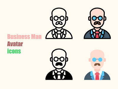 Business Man Avatar icons design element icon illustration vector web