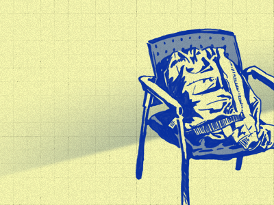 While I was waiting... blue chair draw drawing illustration marker pencil