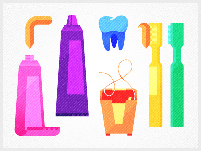 Be Nice and Clean! brush colors dental dentist design drawing icons illustration tooth