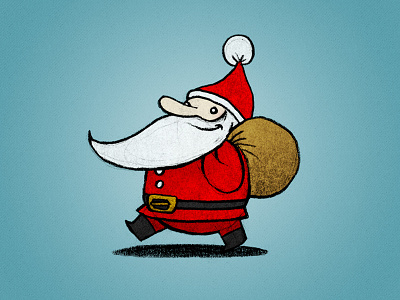 He's on his way... cartoon christmas comic illustration robin hood santa