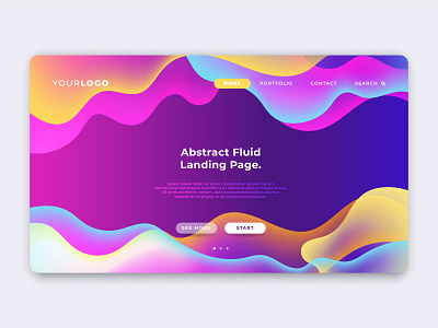 Abstract Colorful Fluid Landing Page abstract branding business colorful design digital fluid gradient illustraion illustration landingpage liquid marketing modern template ui ux vector web web design website